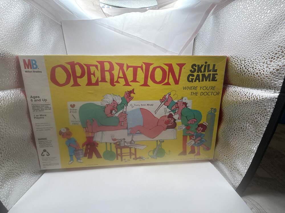 Vintage Milton Bradley Operation Skill Game.  Missing 3 pieces